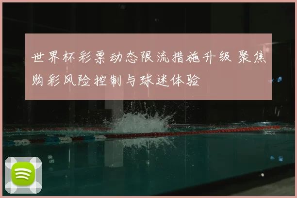 世界杯彩票动态限流措施升级 聚焦购彩风险控制与球迷体验